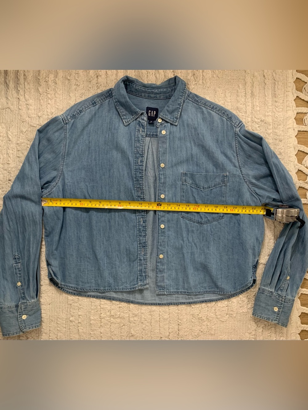 GAP Denim Crop Shirt - Picture 9 of 11